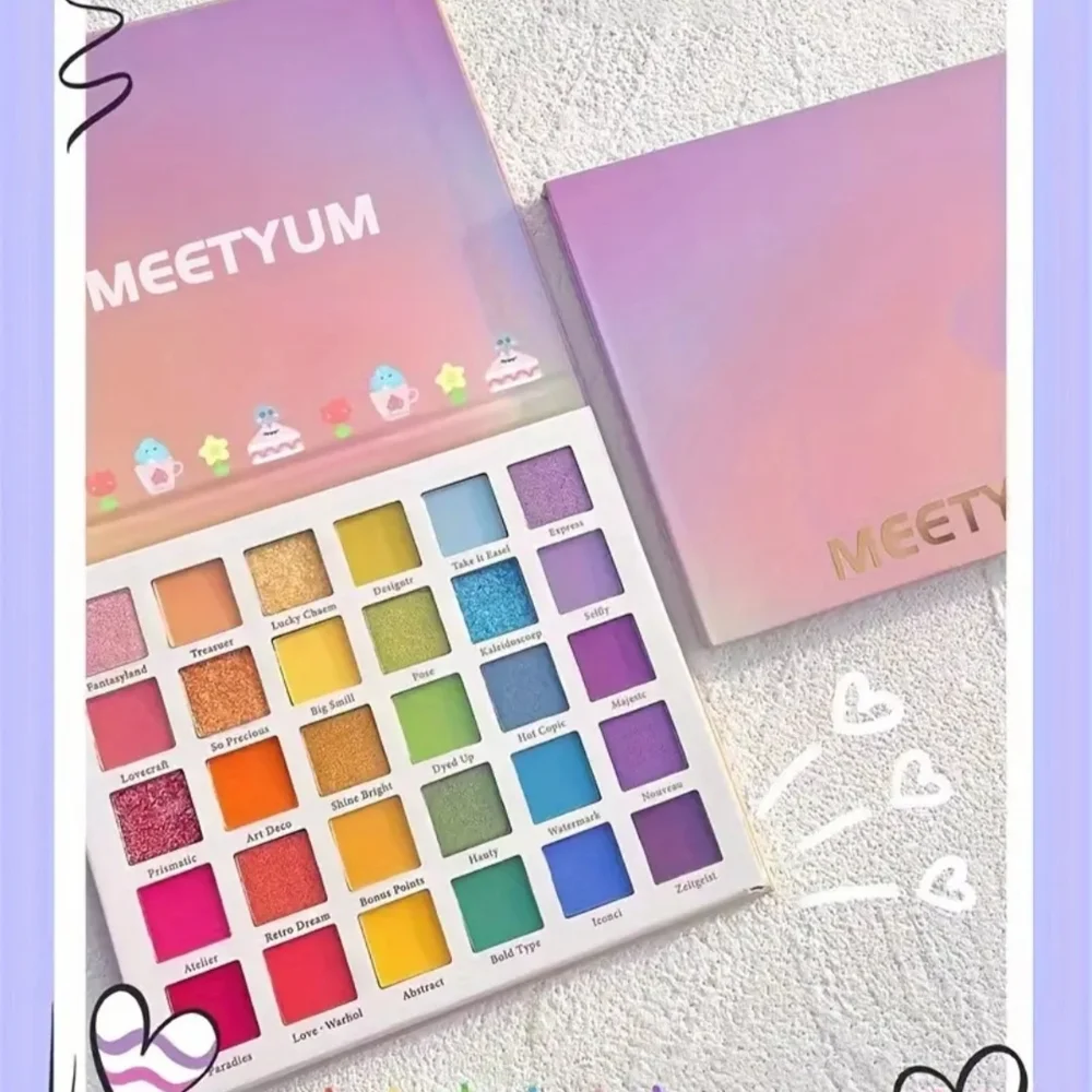 Large Eyeshadow Palette with Brushes - Vibrant Multi-Color - Picture 3 of 7